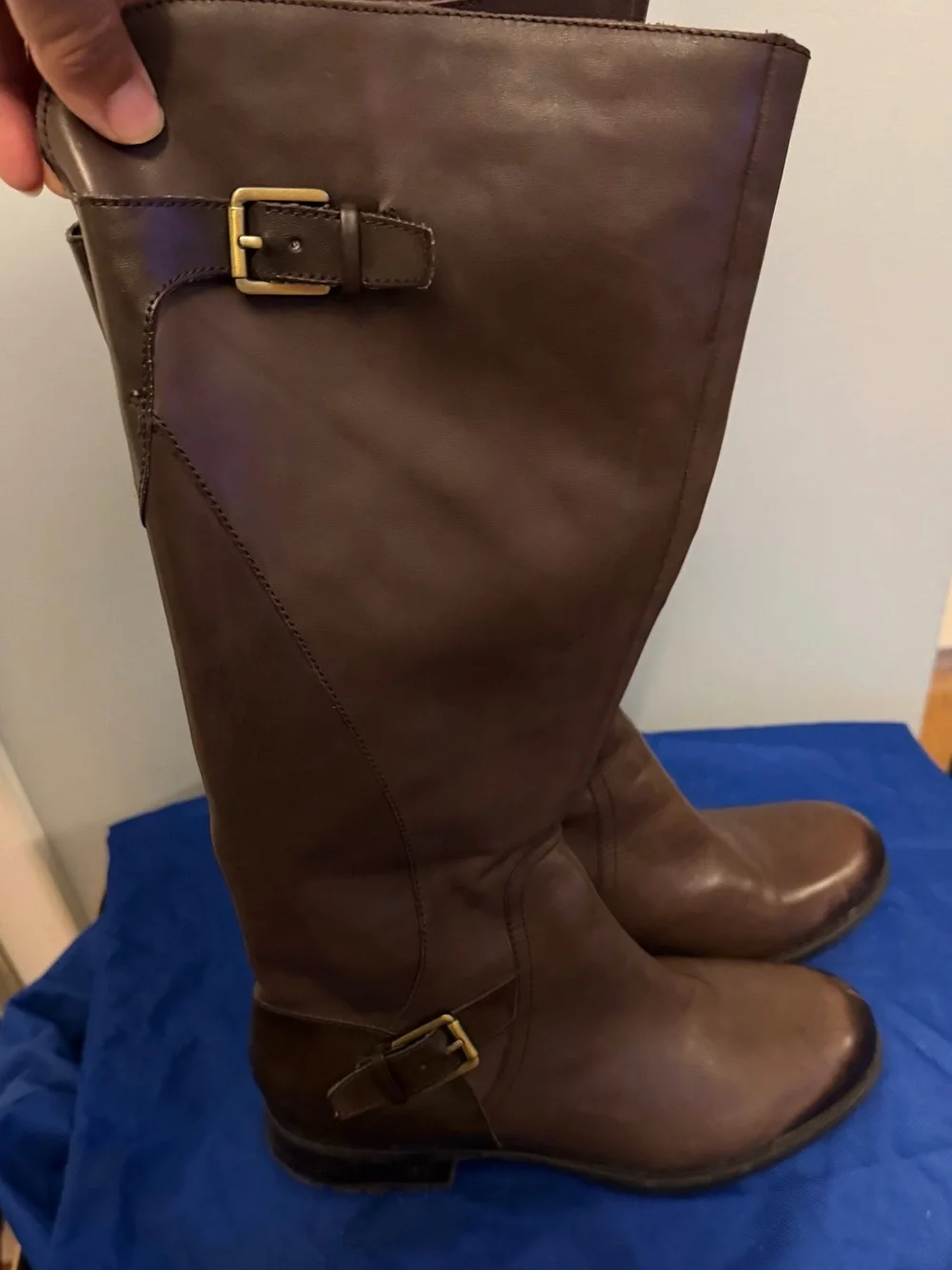 Franco Sarto Brown Over-the-Knee Leather Boots